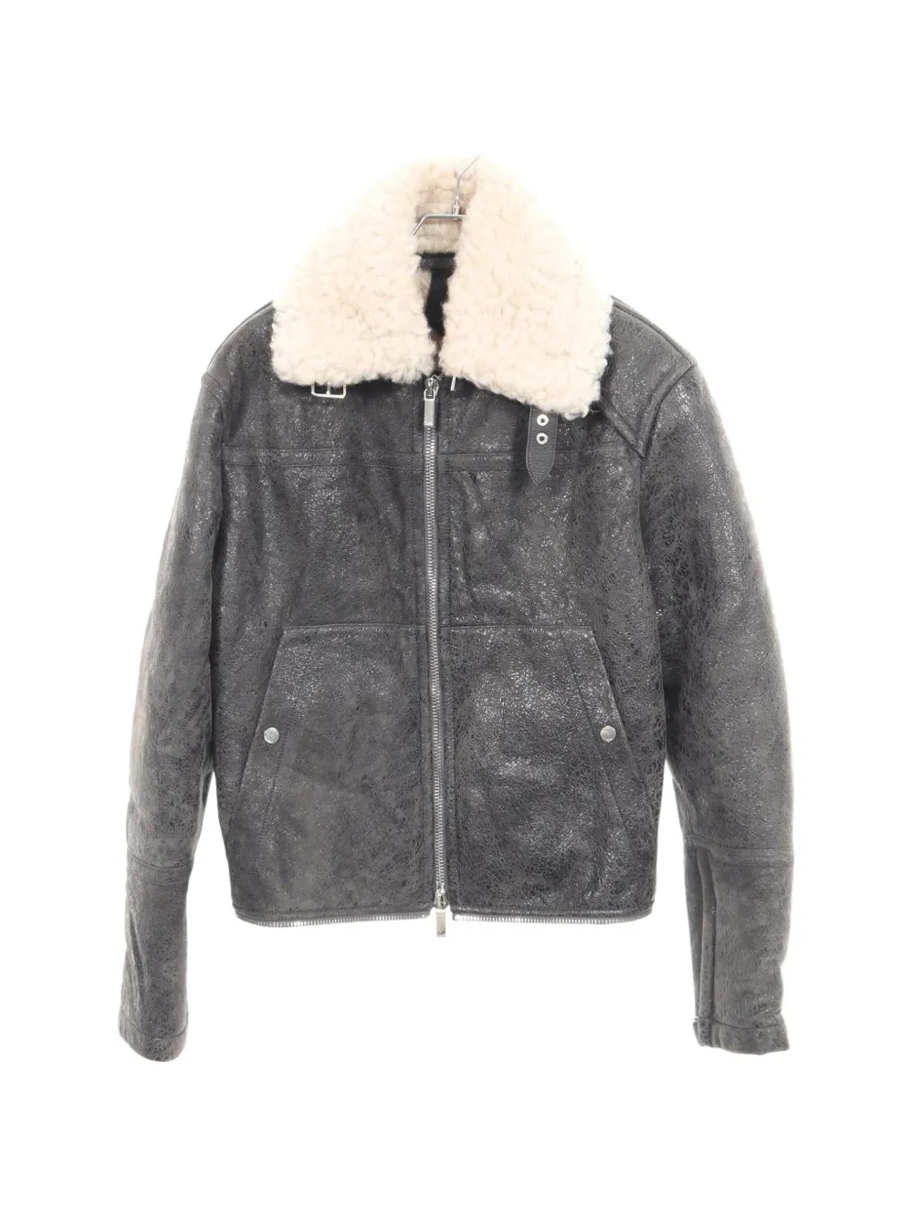 Christian Dior Pre-Owned 2010s zip-up leather jacket - Gris Christian Dior Pre-Owned 2010s zip-up leather jacket - Gris