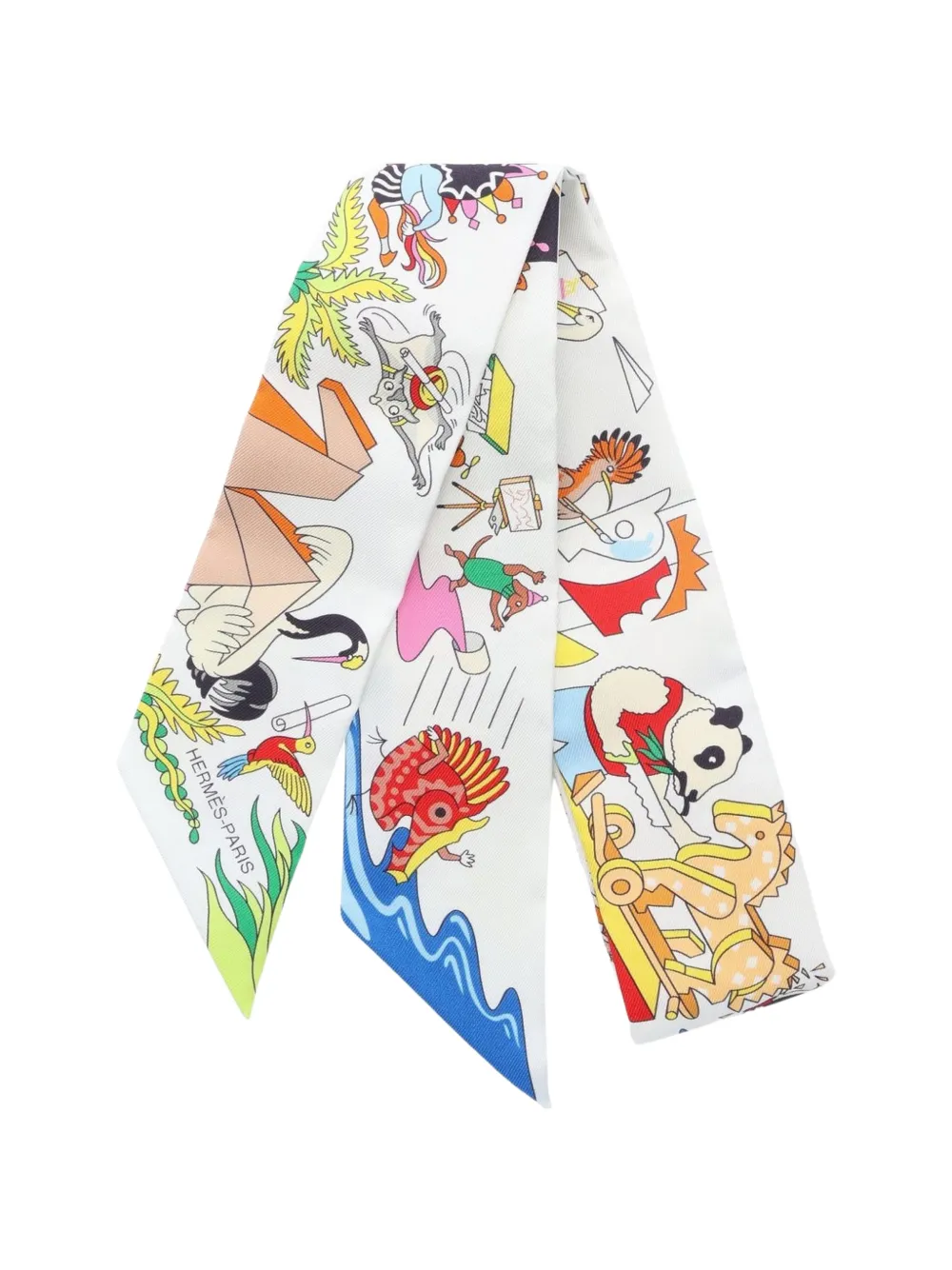 Hermès Pre-Owned 2020s Academia Hippica Twilly scarf - Weiß