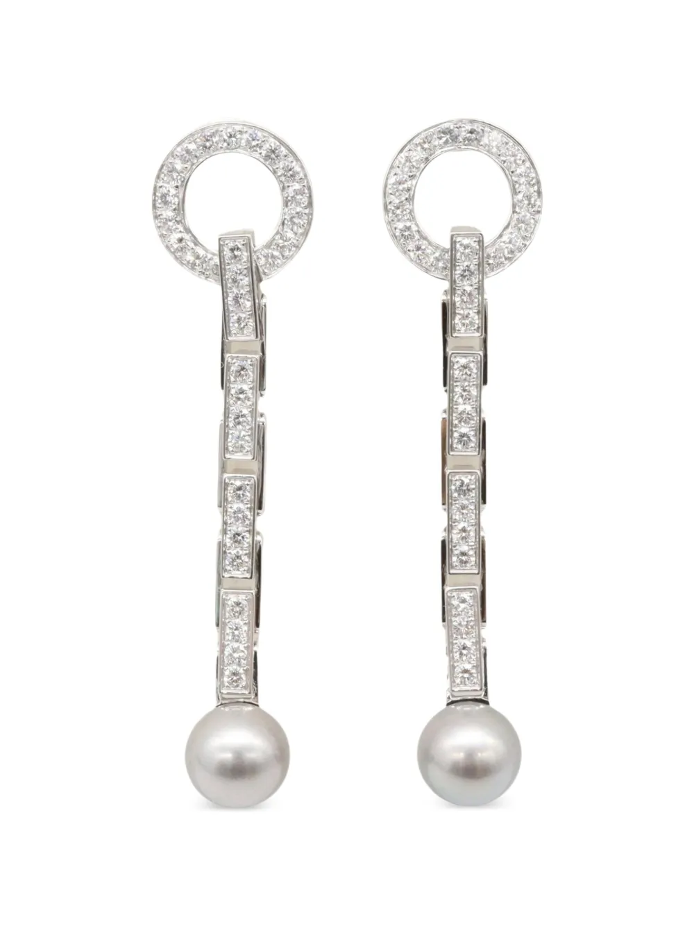 Cartier 2010s Himaria pearl and diamond earrings - Silber