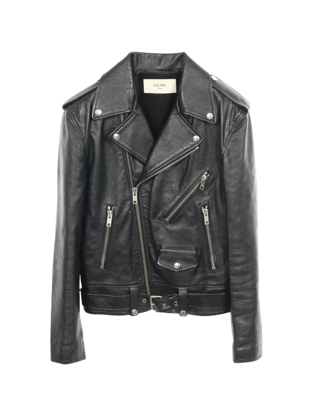 Celine Pre-Owned 2010s biker leather jacket - Noir Celine Pre-Owned 2010s biker leather jacket - Noir