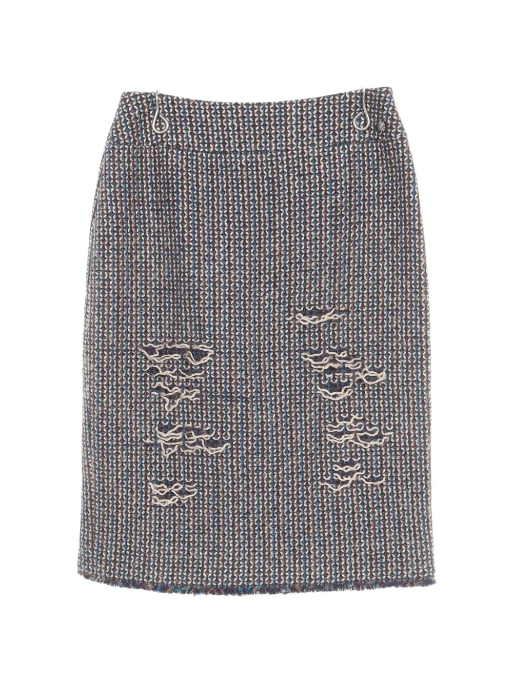 CHANEL Pre-Owned 1986-1988 lion button tweed skirt - Grigio