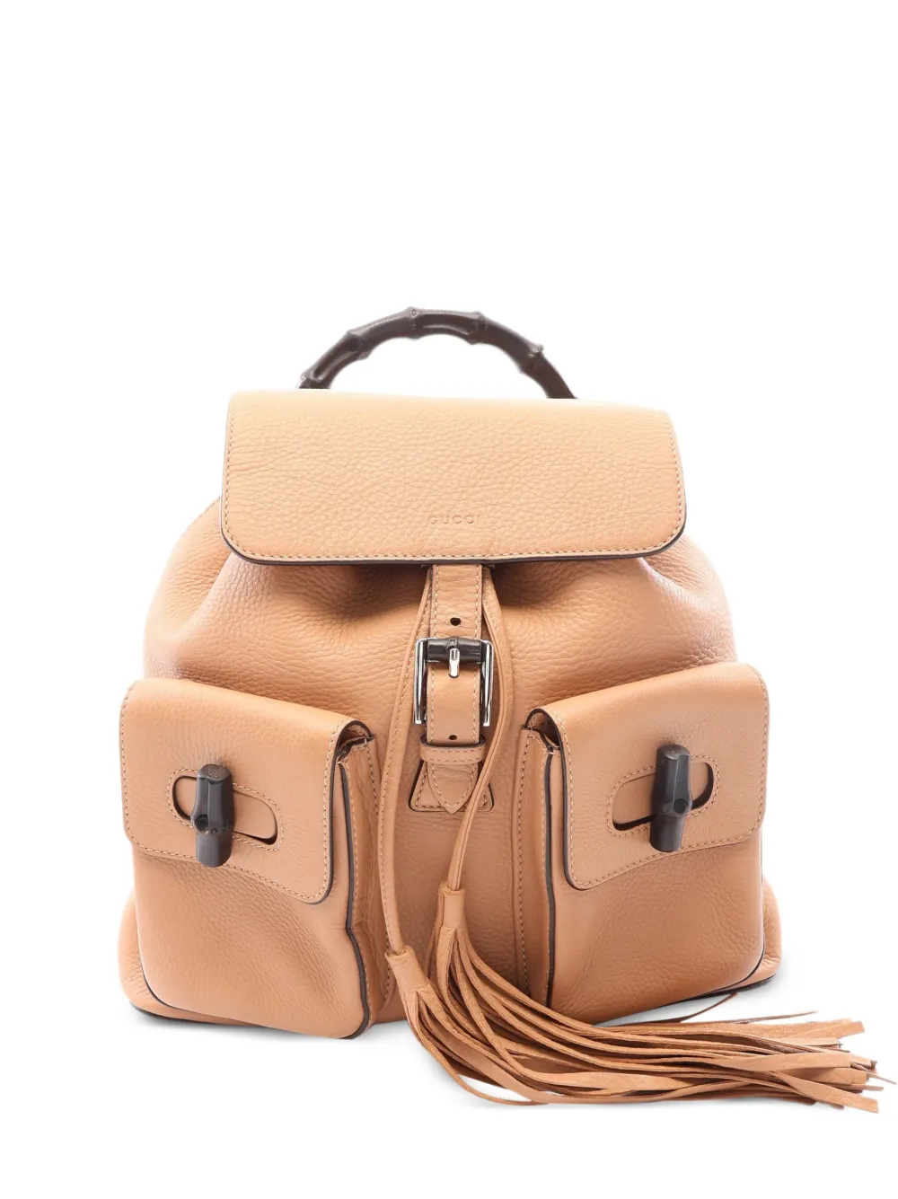 Gucci Pre-Owned 2010s Bamboo leather backpack - Nude