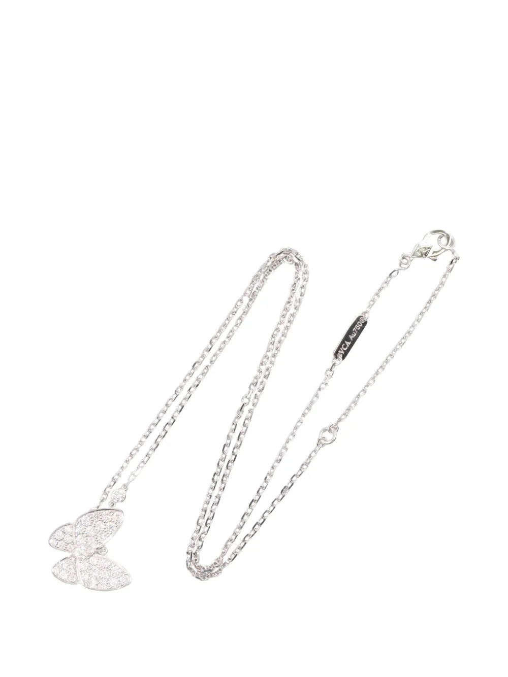 Van Cleef & Arpels Pre-Owned 2010s Two Butterfly diamond necklace - Silber