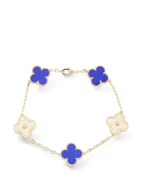Van Cleef & Arpels Pre-owned 2010s Alhambra Lapis Lazuli Bracelet in Gold