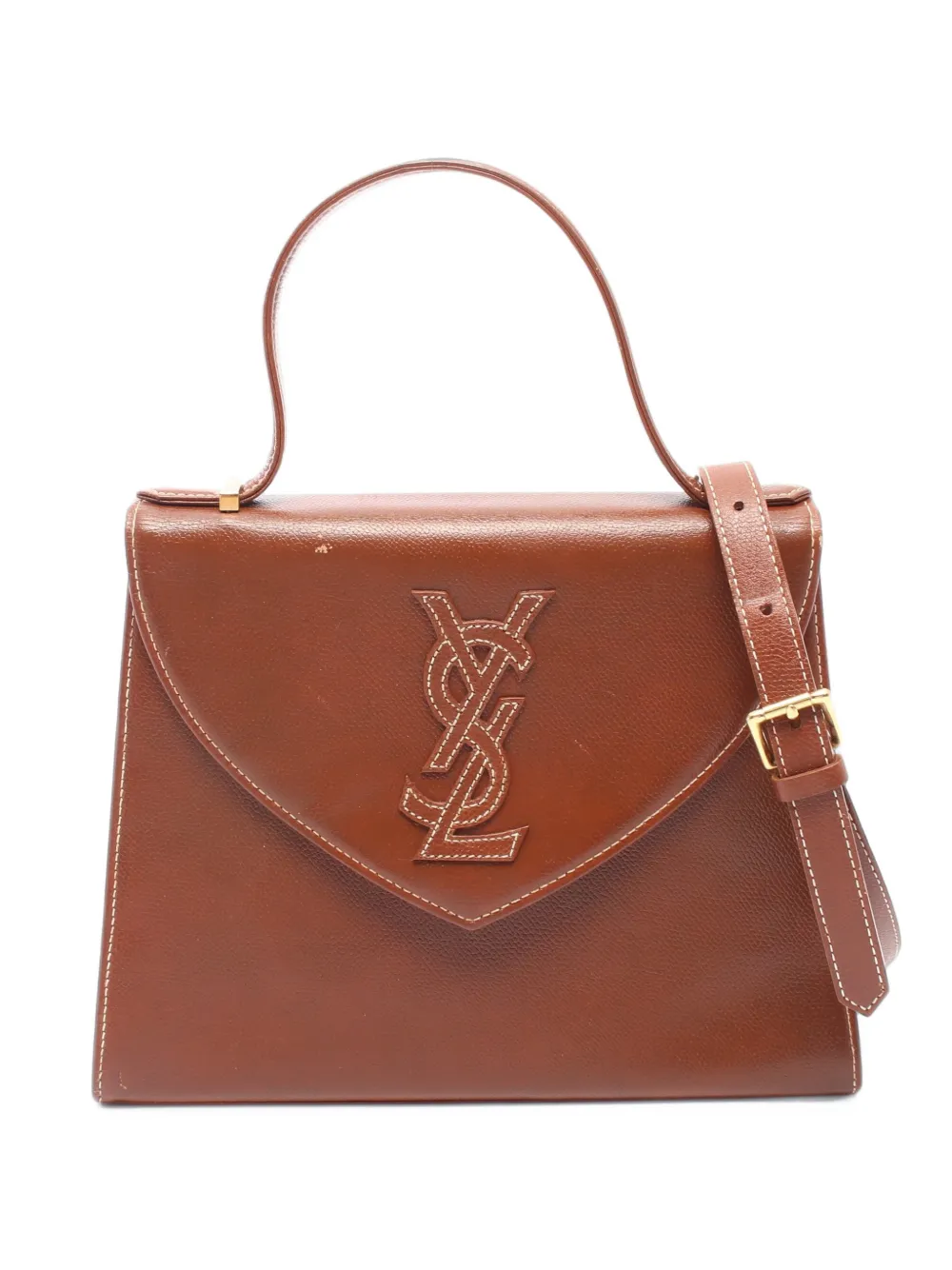 Saint Laurent Pre-Owned 2000s YSL-logo tote bag - Marron