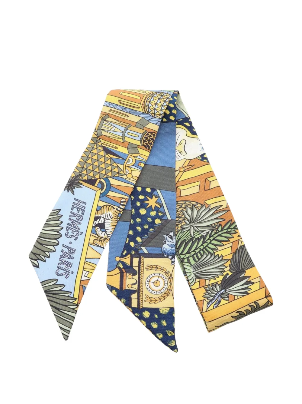 Hermès Pre-Owned 2010s Animapolis ribbon scarf - Gelb