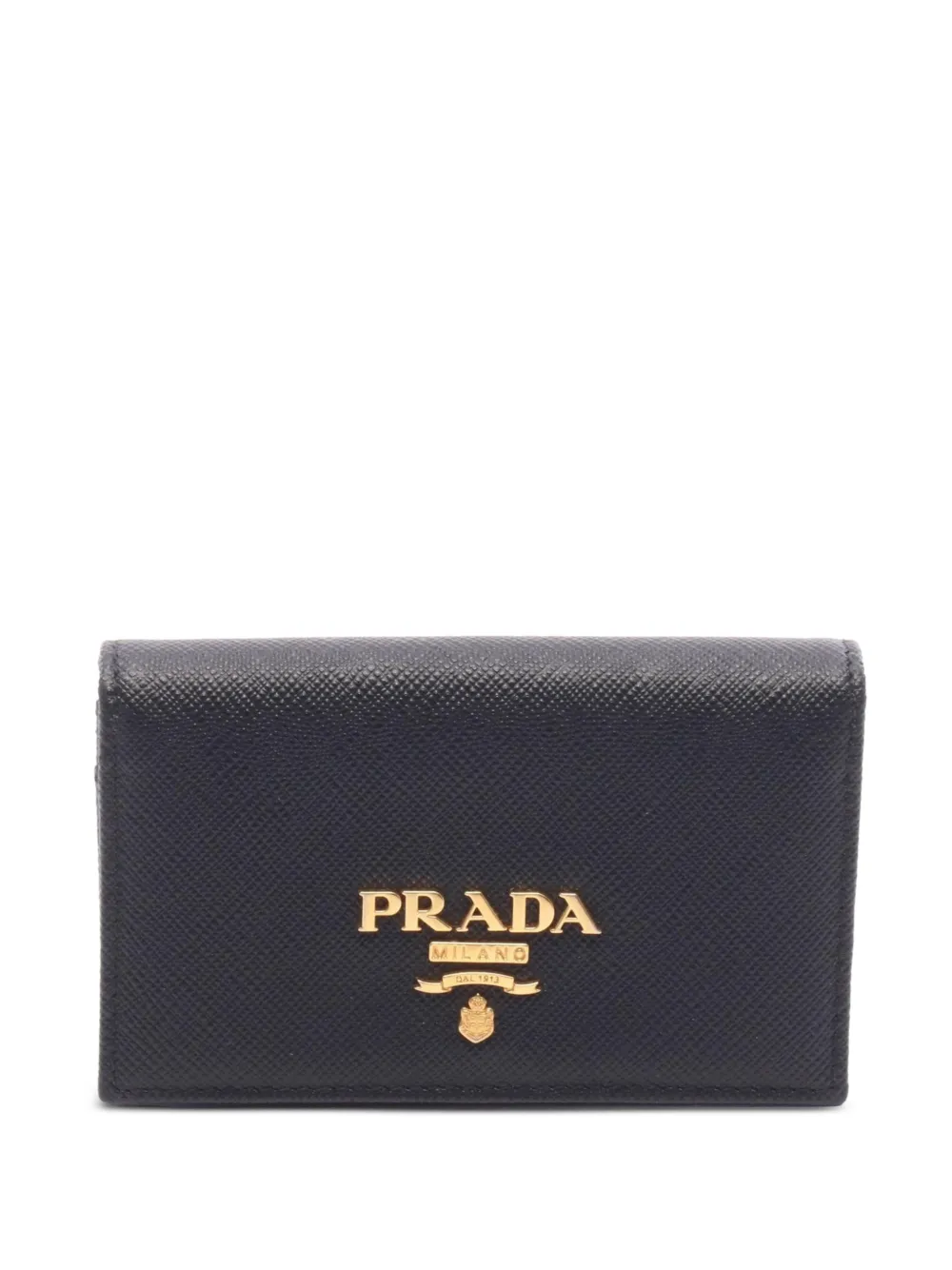 Prada Pre-Owned 2010s metal-logo card case in Black