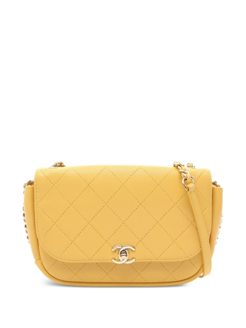 CHANEL Pre-Owned 2018-2019 Matelassé leather shoulder bag - Gelb