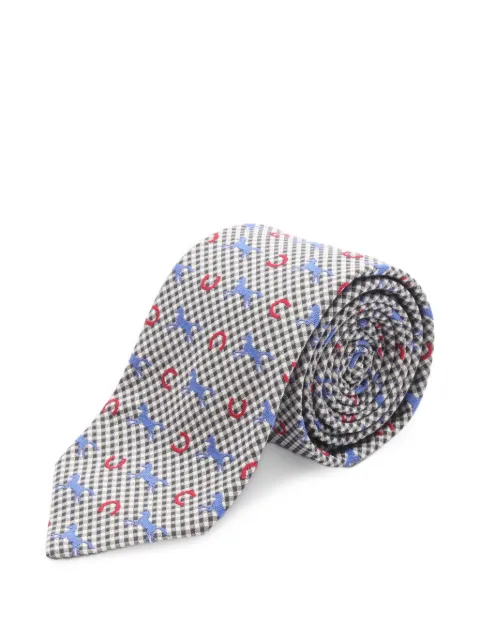 Hermès Pre-Owned 2010s horse-print silk tie