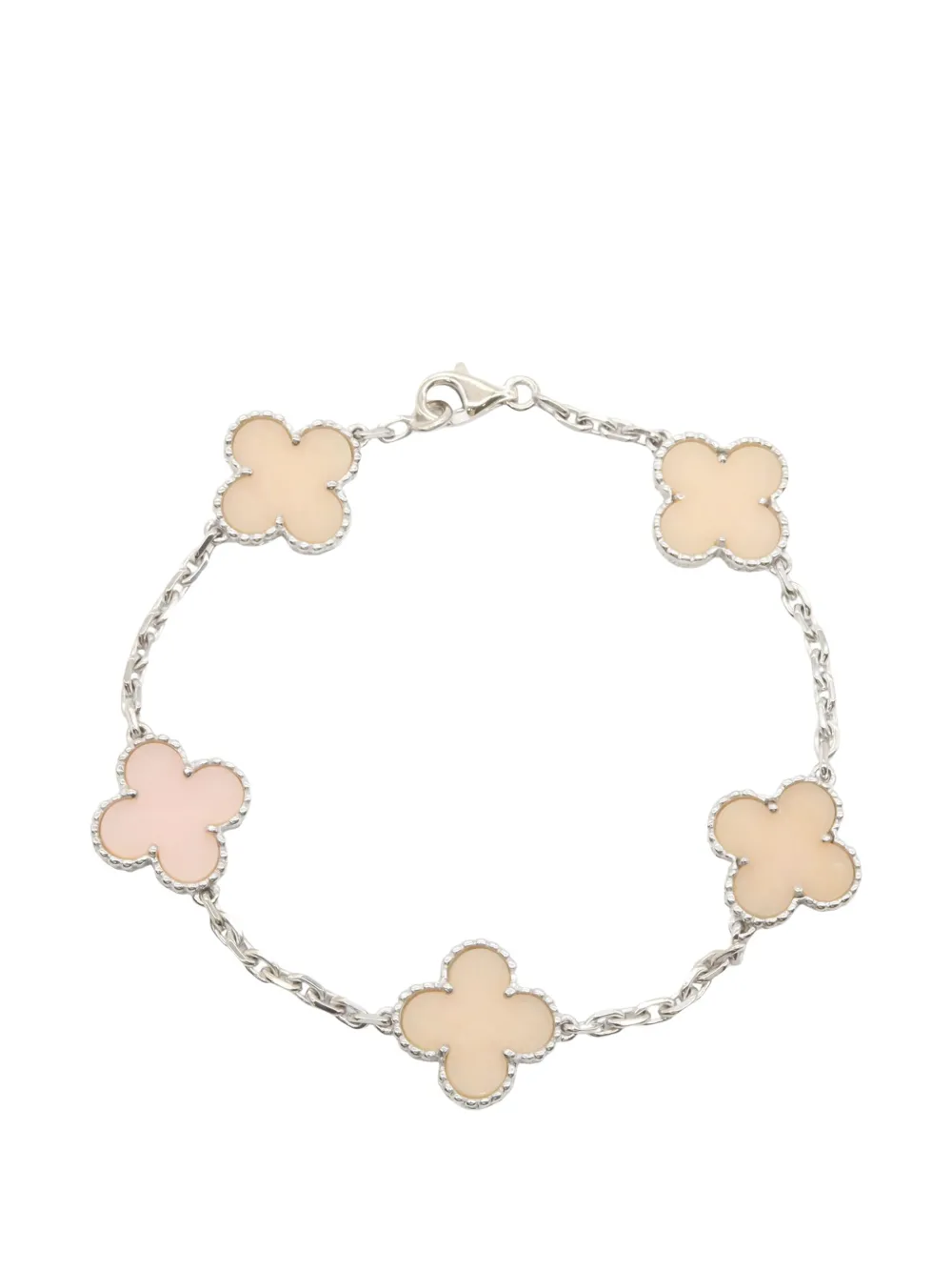 Van Cleef & Arpels Pre-Owned 2010s Alhambra pink-opal bracelet in Silver