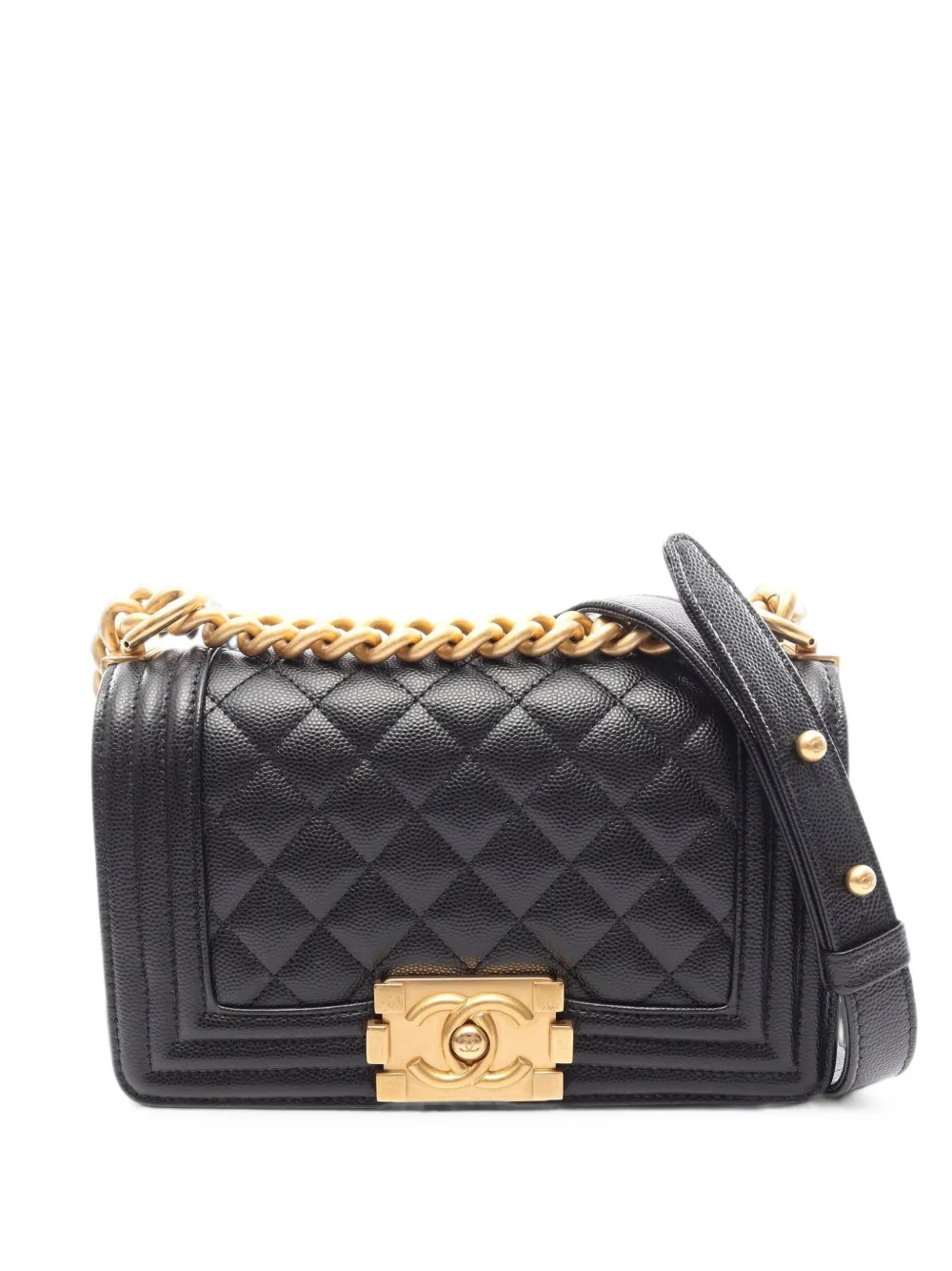 CHANEL Pre-Owned 2021 small Boy Chanel chain shoulder bag - Nero