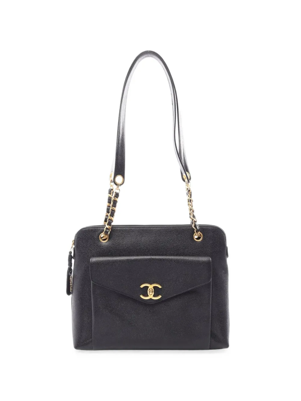CHANEL Pre-Owned 1994-1996 Coco Mark Front-Pocket Caviar shoulder bag - Schwarz