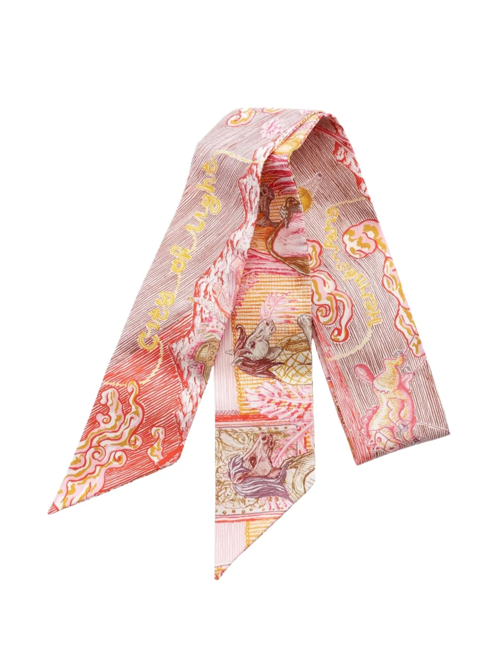 Hermès Pre-Owned 2020s City of Light Twilly scarf - Rosa