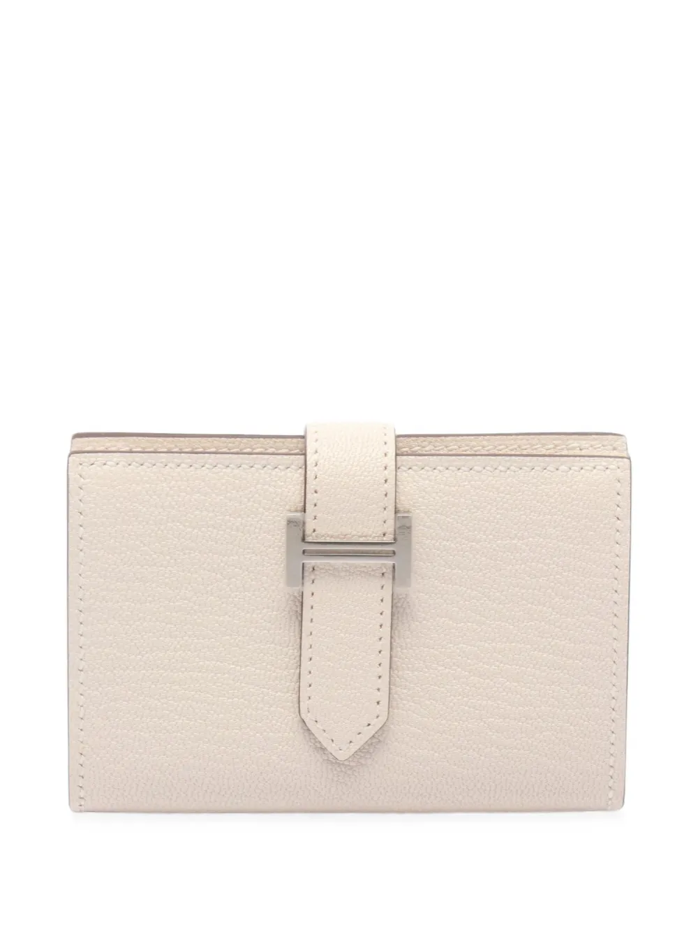Pre-owned Hermes 2025 Mini Béarn Card Case In Neutrals