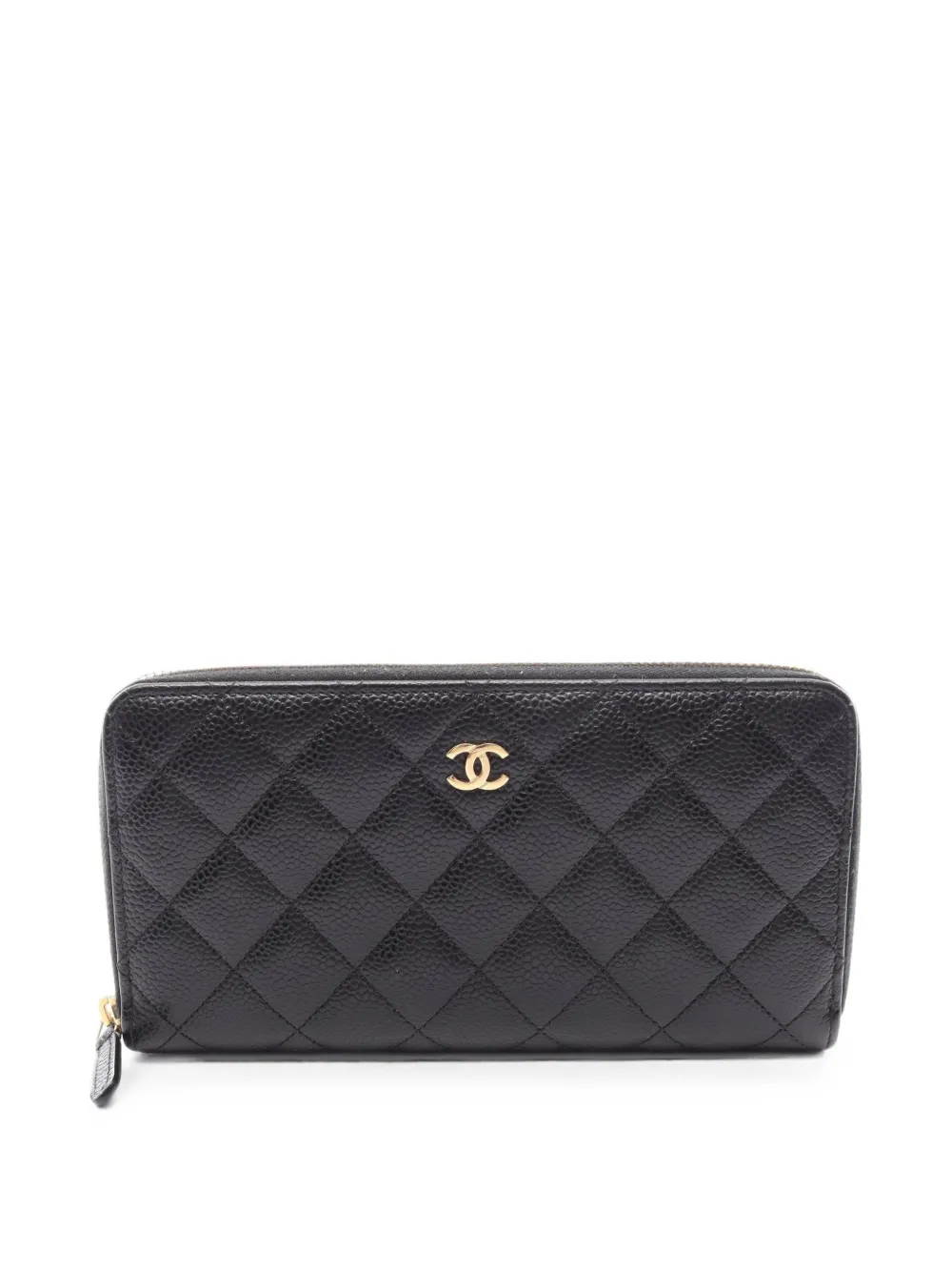 CHANEL Pre-Owned 2019 Matelassé Caviar leather wallet - Nero