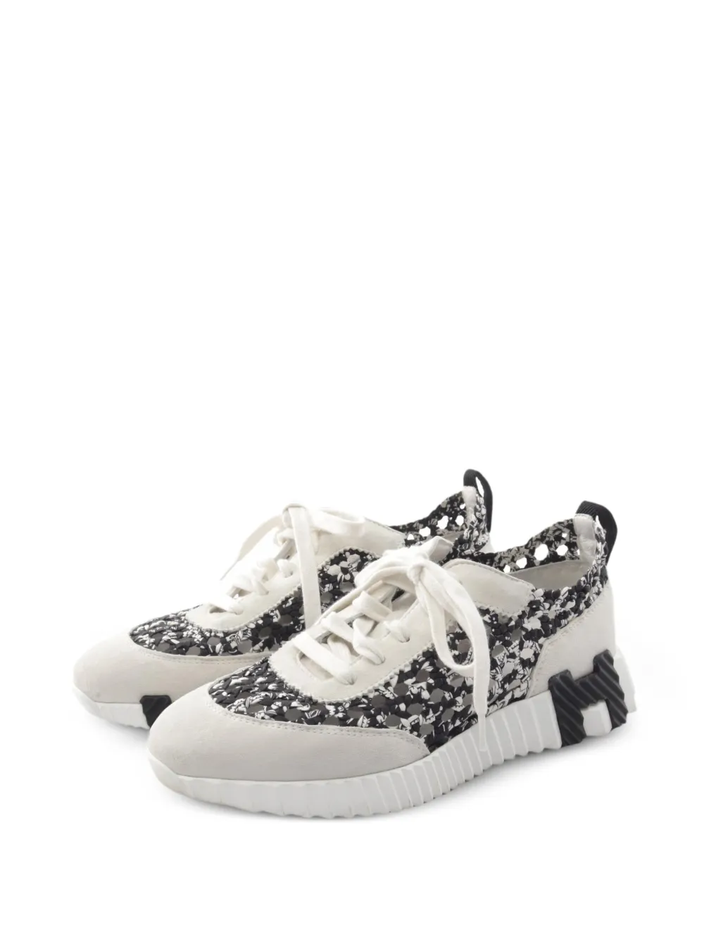 Hermès Pre-Owned 2000s Bouncing knitting sneakers - Weiß