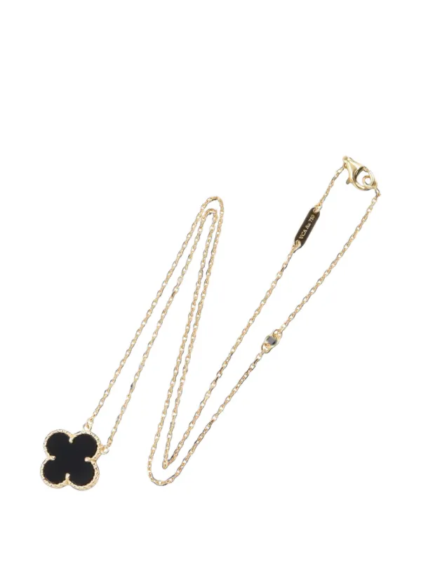 Van Cleef & Arpels Pre-owned 2010s Alhambra Onyx Necklace in Gold