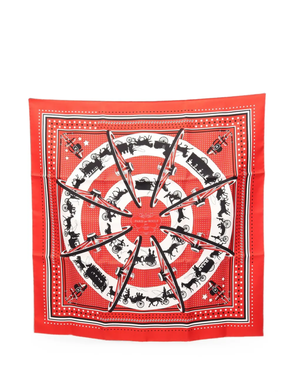 Hermès Pre-Owned 2010s 55 Paris Qui Roule scarf - Rot