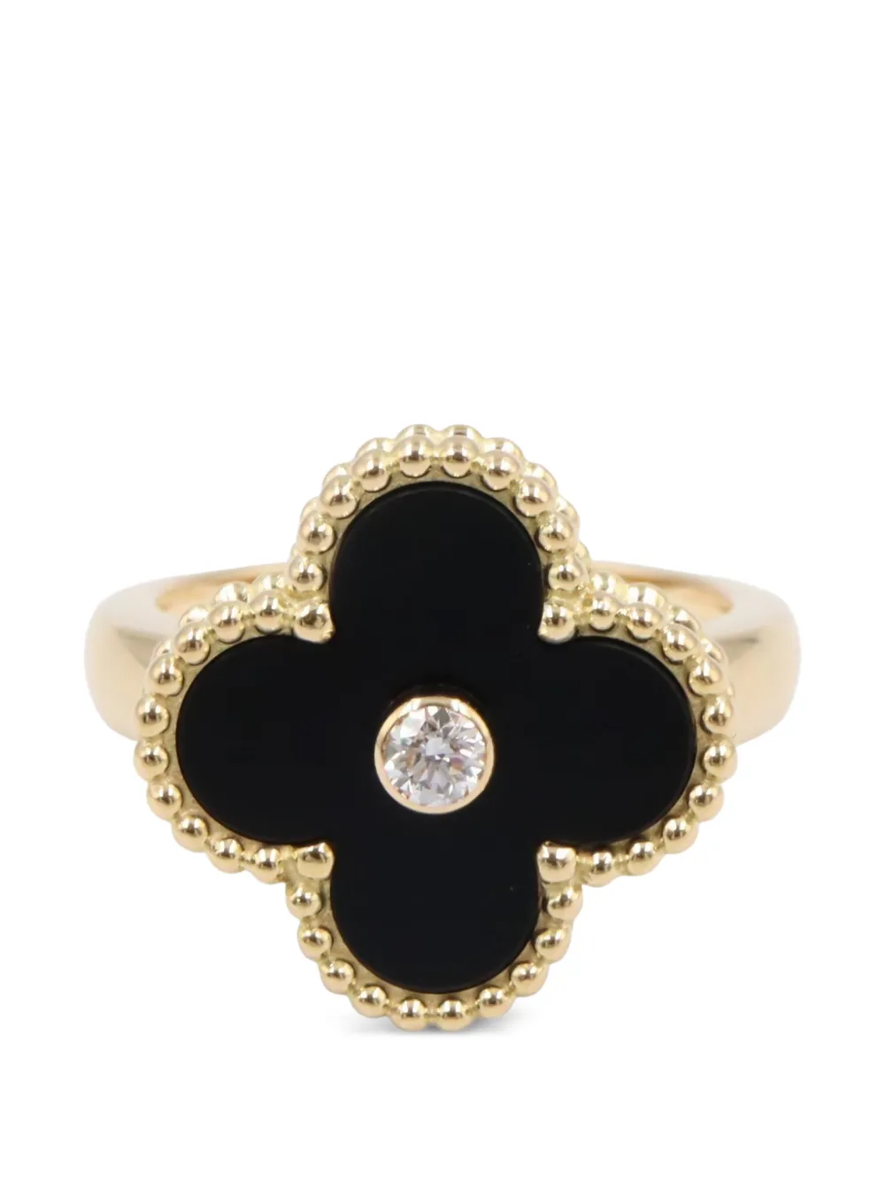 Pre-owned Van Cleef & Arpels 2010s Alhambra Diamond Ring In Gold