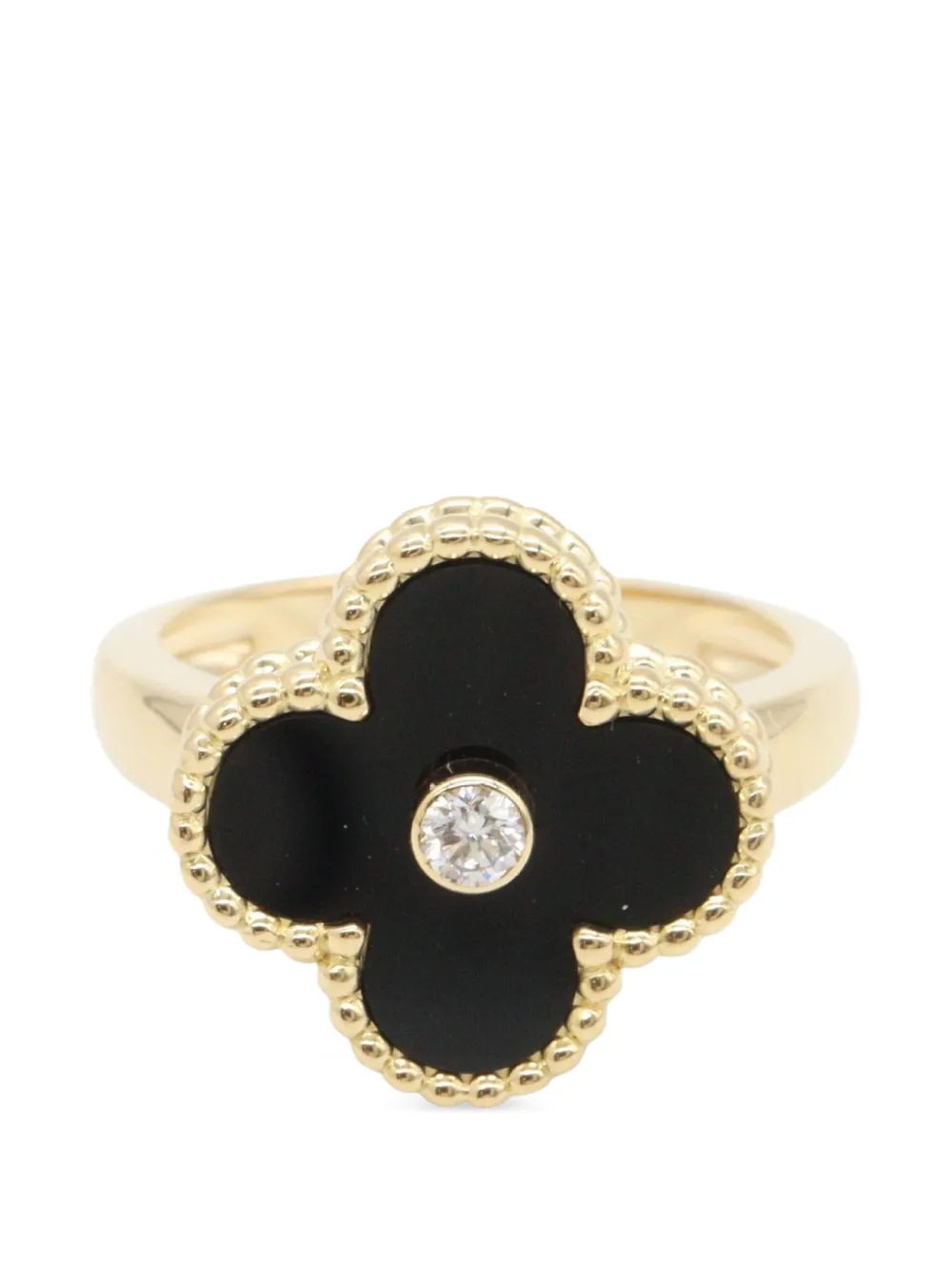 Van Cleef & Arpels Pre-Owned 2010s Vintage Alhambra onyx ring - Oro