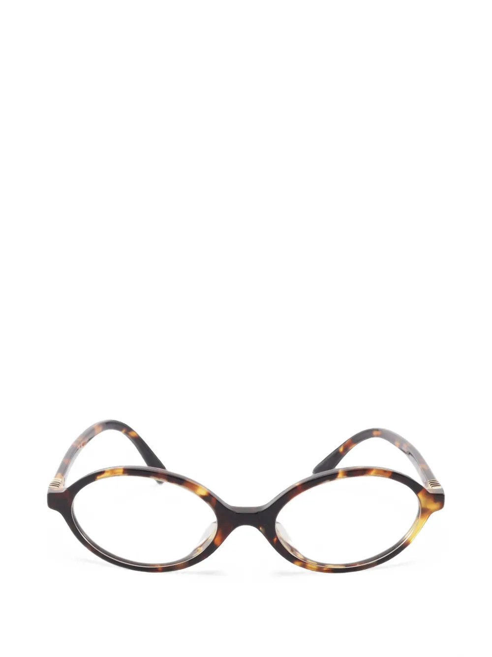 Miu Miu Pre-Owned 2010s Regard oval-frame glasses - Marrone