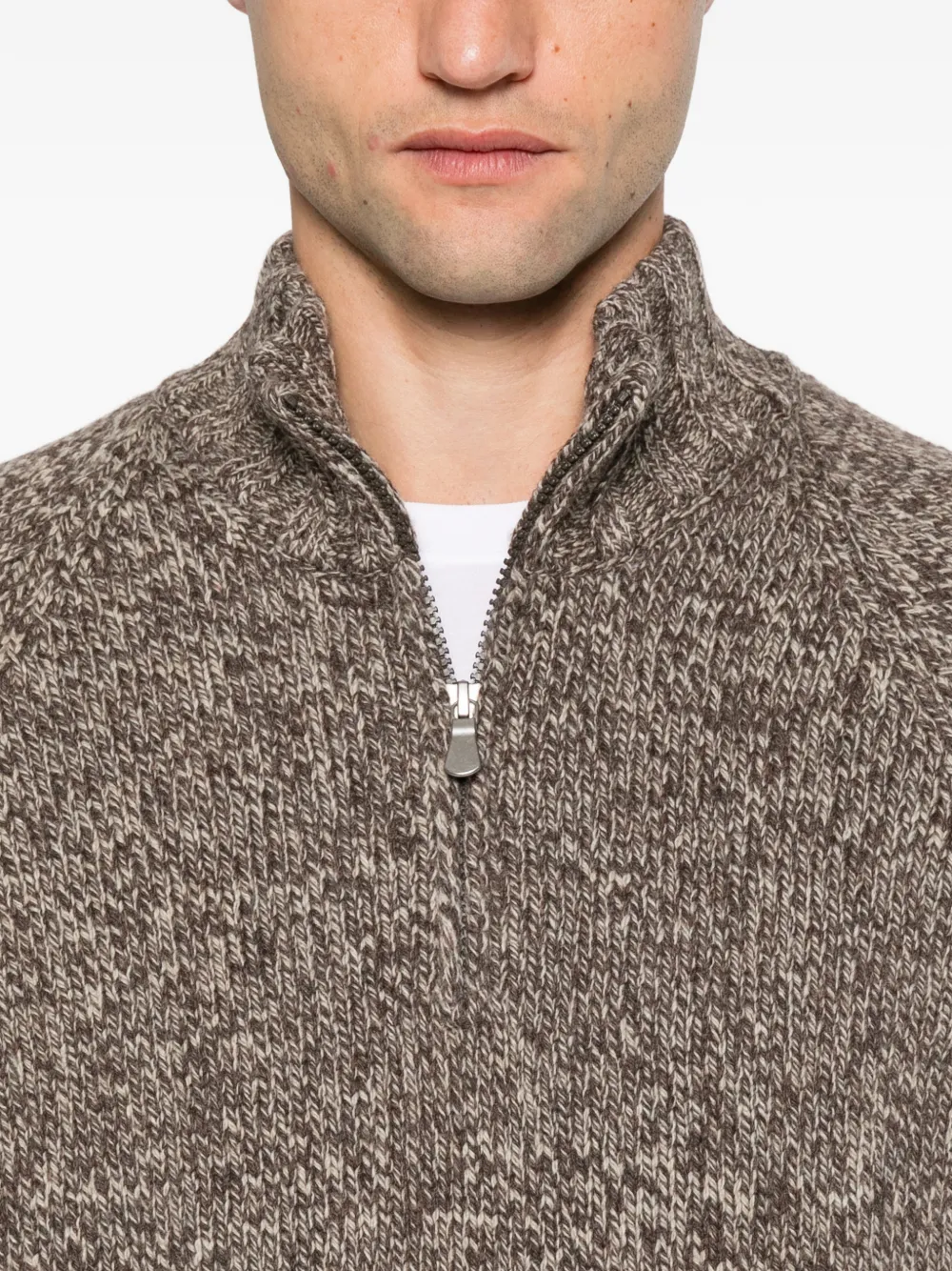 Gran Sasso quarter-zip melange sweater Bruin