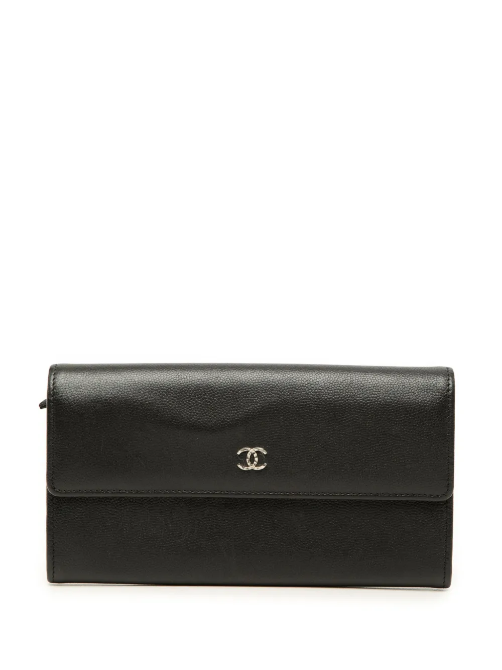 CHANEL Pre-Owned 2012 CC Caviar Flap Wallet long wallets - Nero