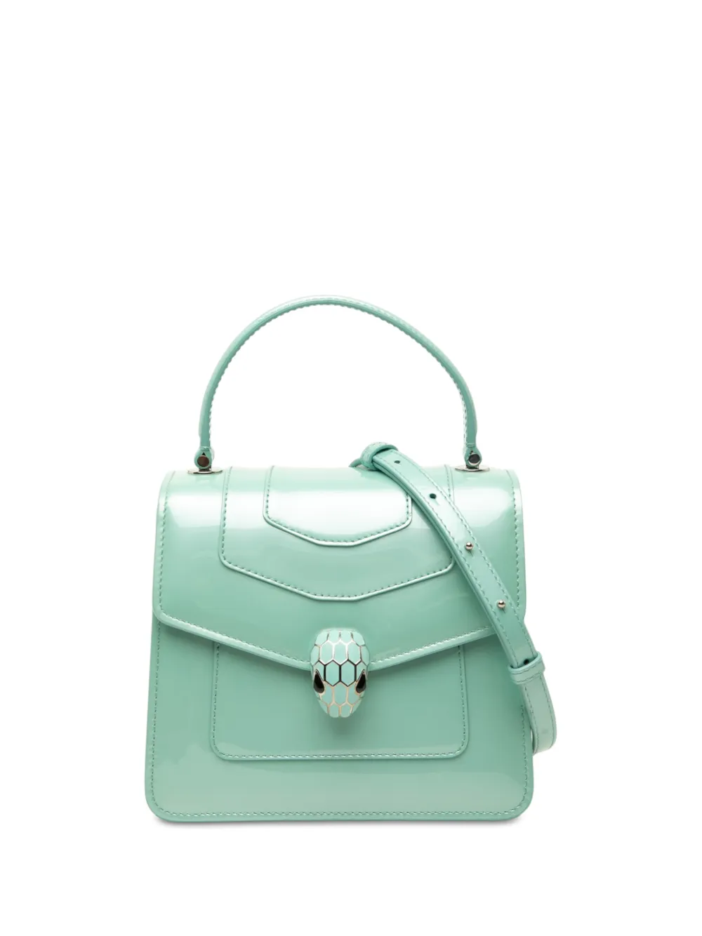 Bvlgari Pre-Owned 2010-2026 Small Patent Serpenti Forever Top Handle satchel - Green
