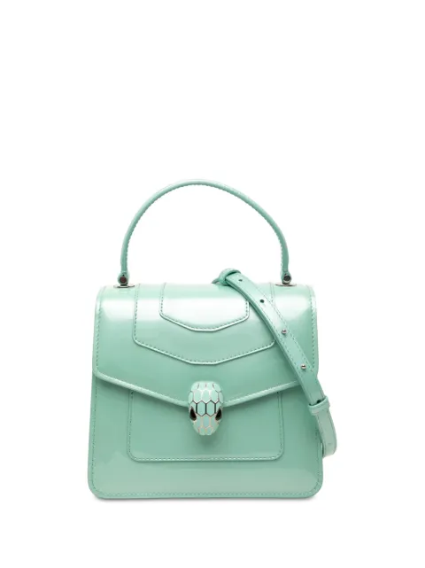 Bvlgari Pre-Owned bolso satchel Serpenti Forever pequeño de charol con asa superior 2010-2026