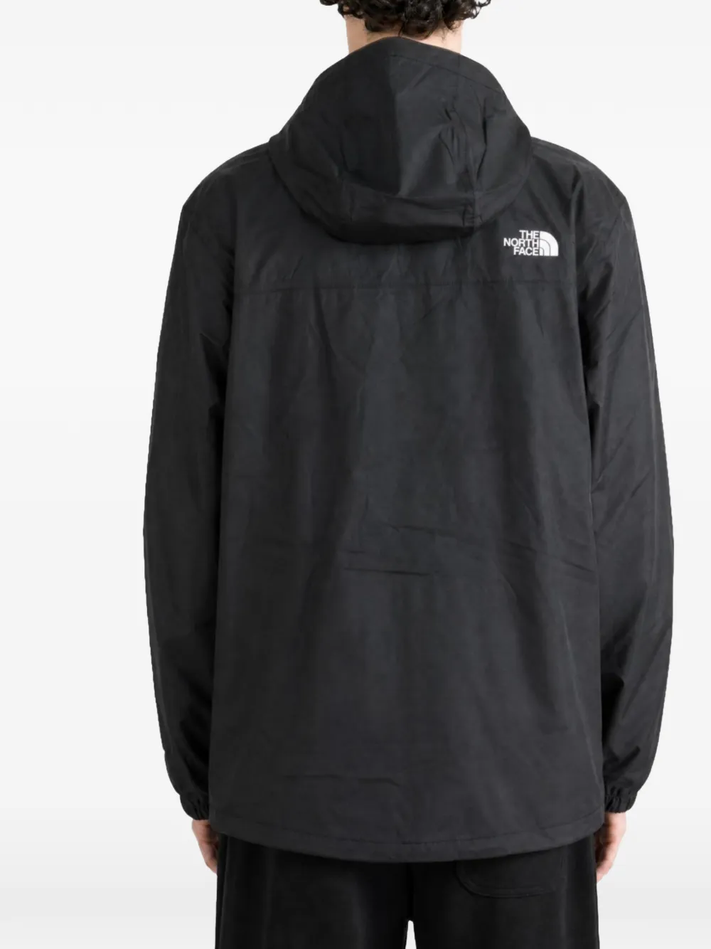 The North Face logo-print hooded jacket Zwart