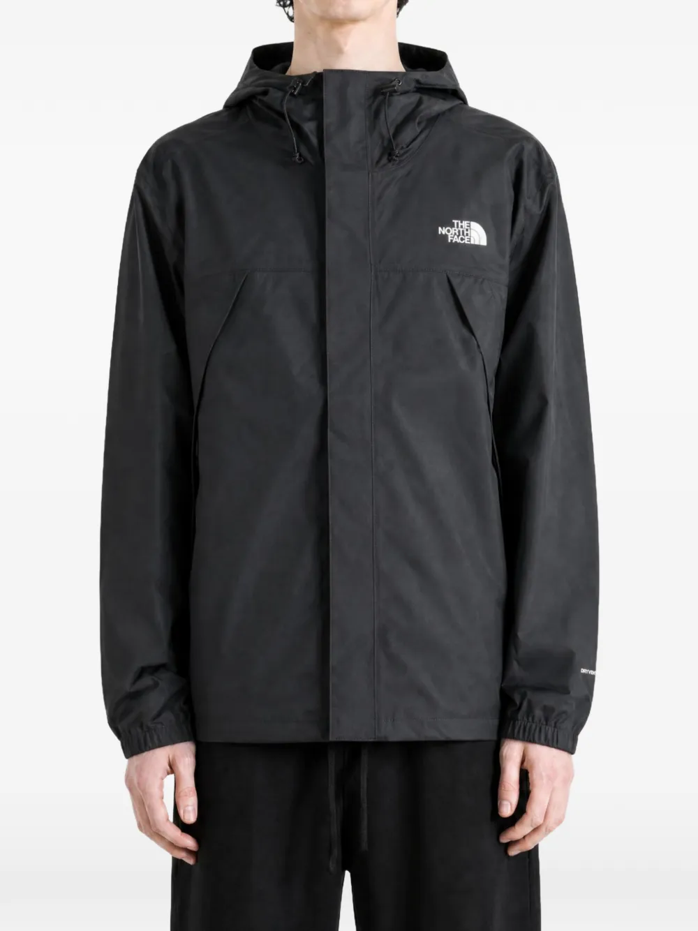 The North Face logo-print hooded jacket Zwart
