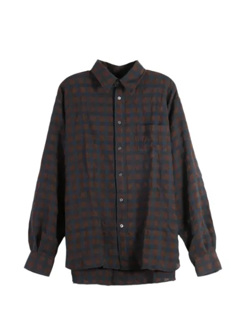 Willy Chavarria check-pattern seersucker shirt