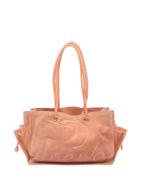 Loewe Pre-Owned 2000-2026 Suede Crown Logo Shopper tote bag