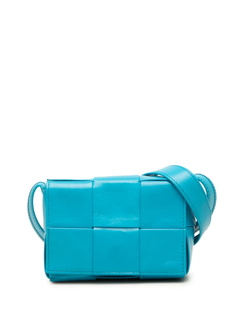 Bottega Veneta Pre-Owned 2012-2026 Candy Paper Calfskin Intrecciato Cassette crossbody bag - Blau