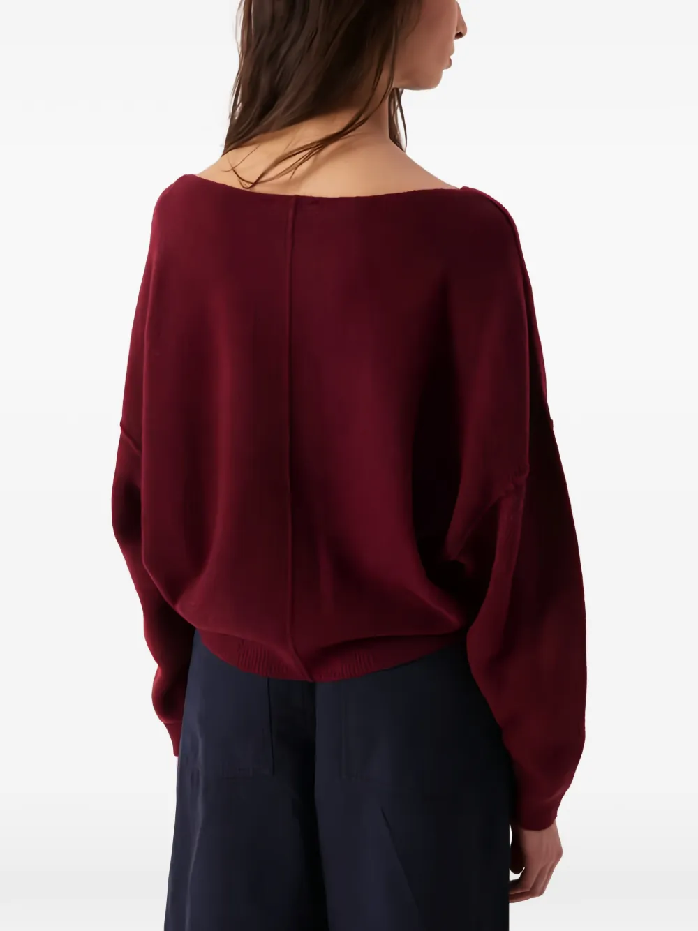 American Vintage off-shoulder boat-neck sweater Rood