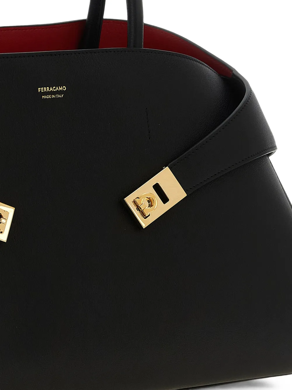 Ferragamo Gancini shopper met gesp Zwart