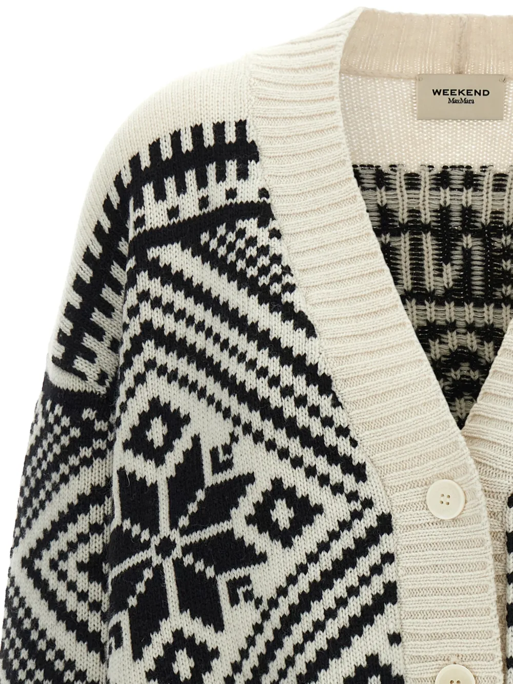 Weekend Max Mara Belgio gebreid vest met jacquard Zwart
