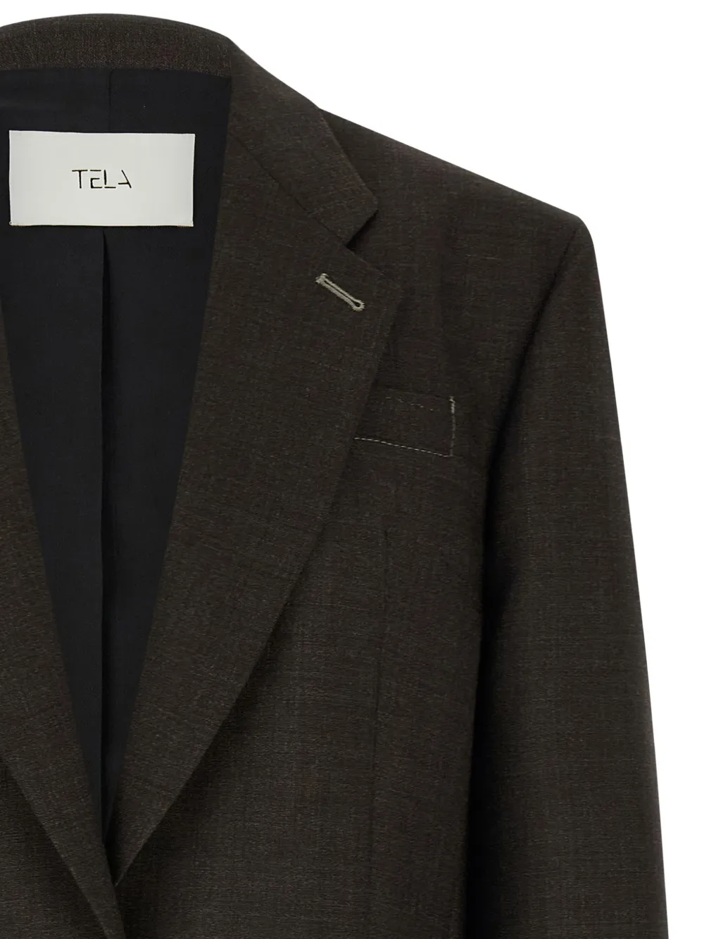 Tela Miranda blazer met enkele rij knopen Bruin