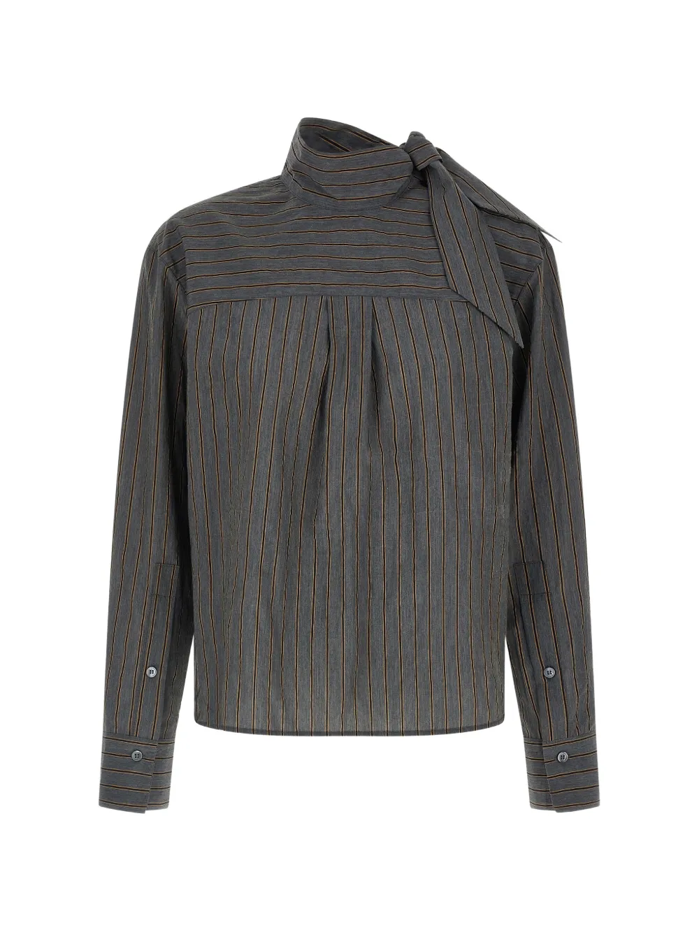 Tela striped tie-neck blouse