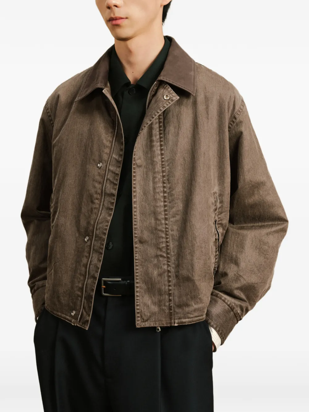 CROQUIS Cropped-Jacke mit Reißverschluss - Braun