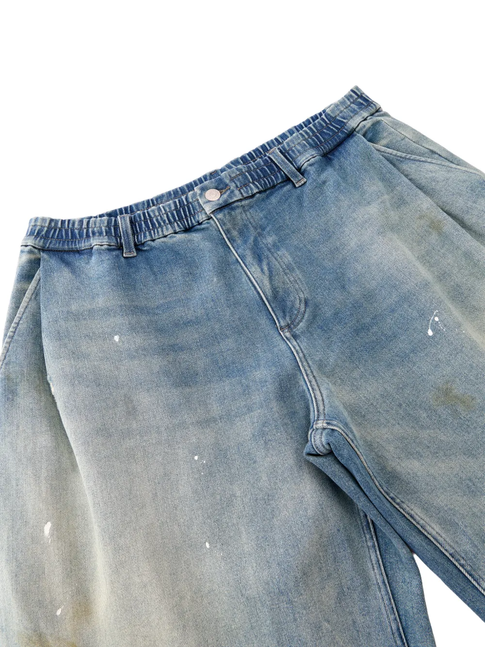 CROQUIS Gewelfde jeans met wijde pijpen Blauw