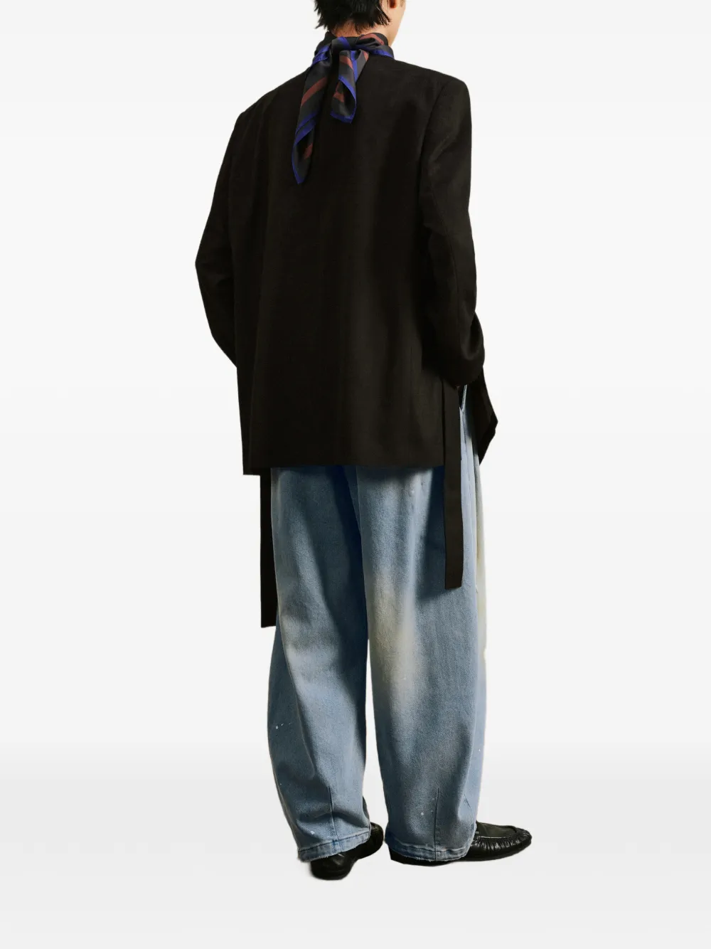 CROQUIS Gewelfde jeans met wijde pijpen Blauw