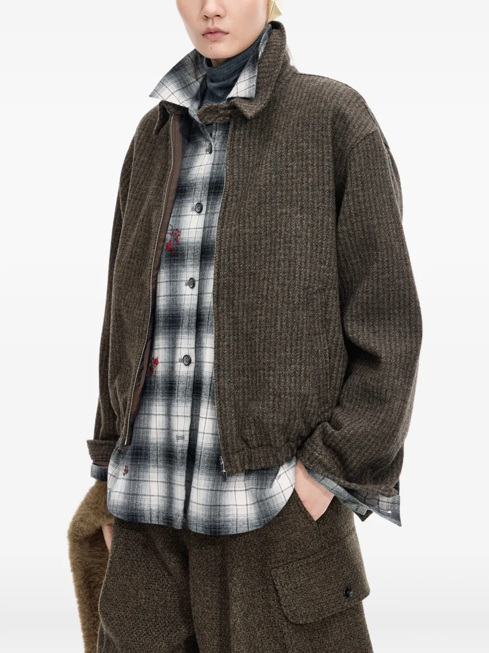 JNBY tweed check jacket Bruin