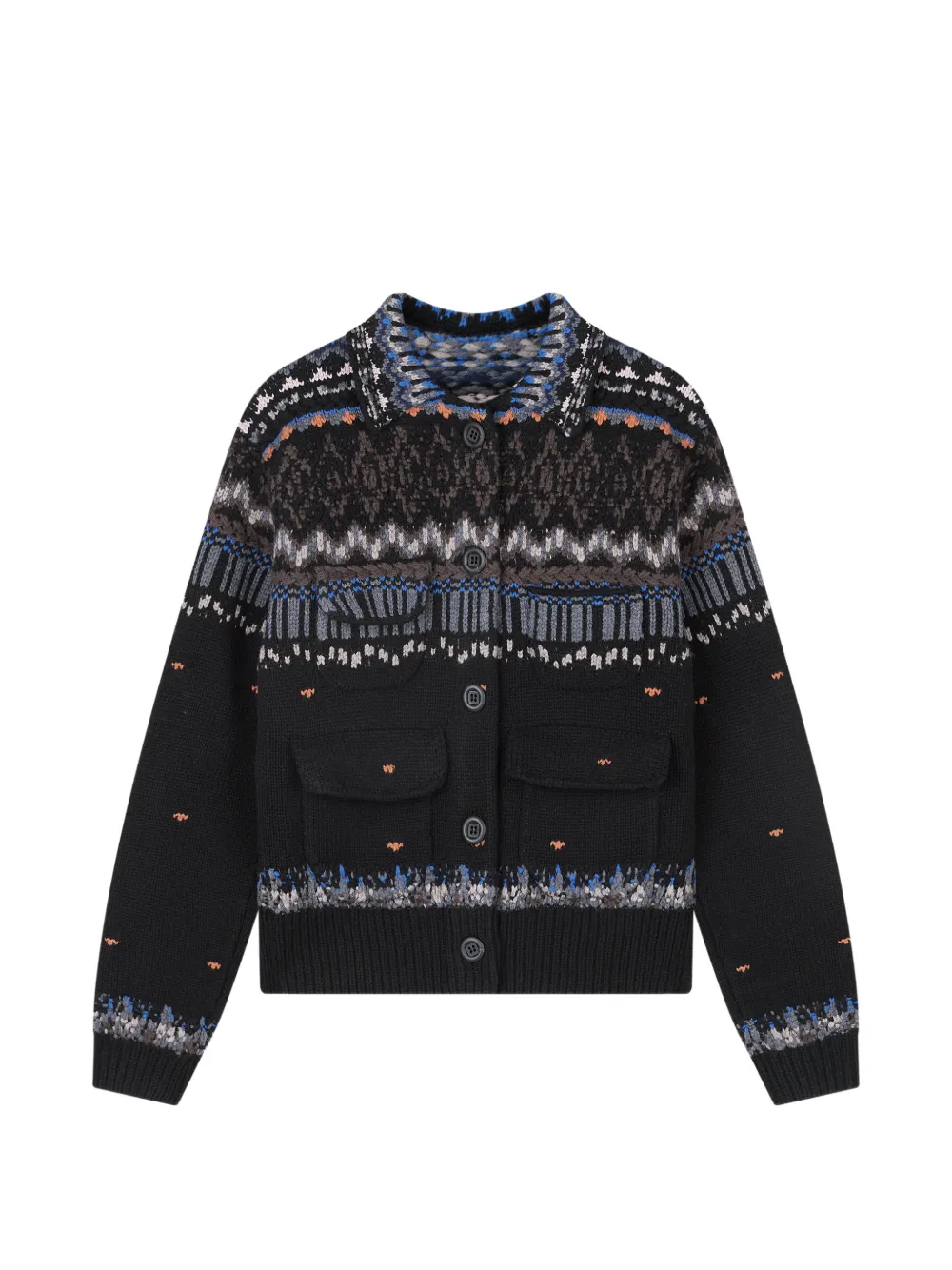 JNBY Cropped-Cardigan mit Jacquardmuster - Schwarz