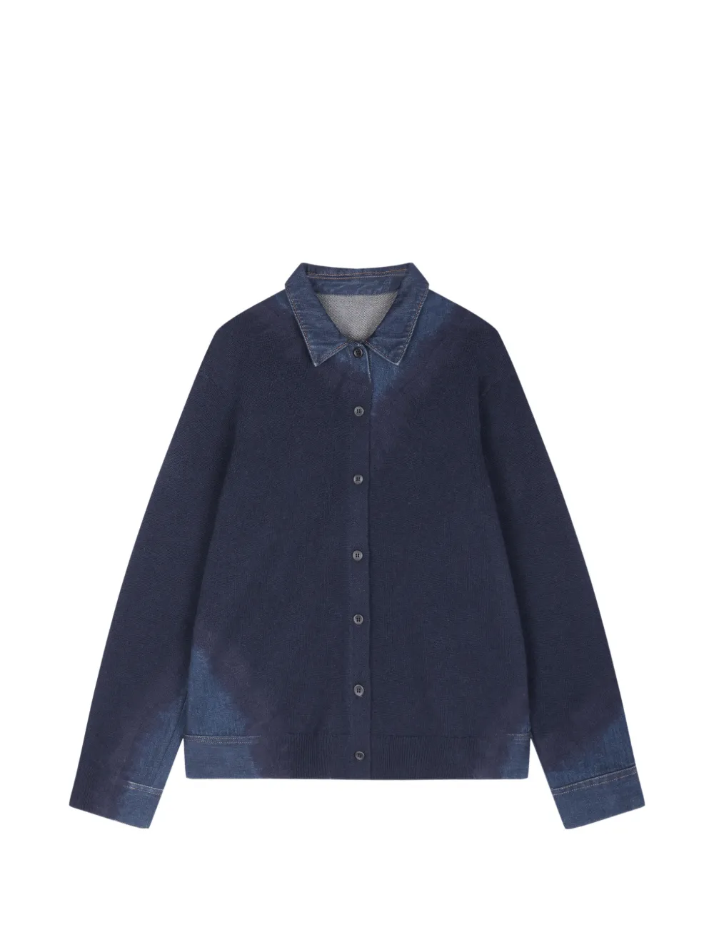 JNBY denim-patchwork cardigan - Blue