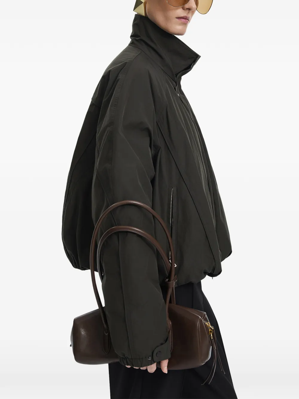 JNBY stand-collar oversized bomber jacket Groen