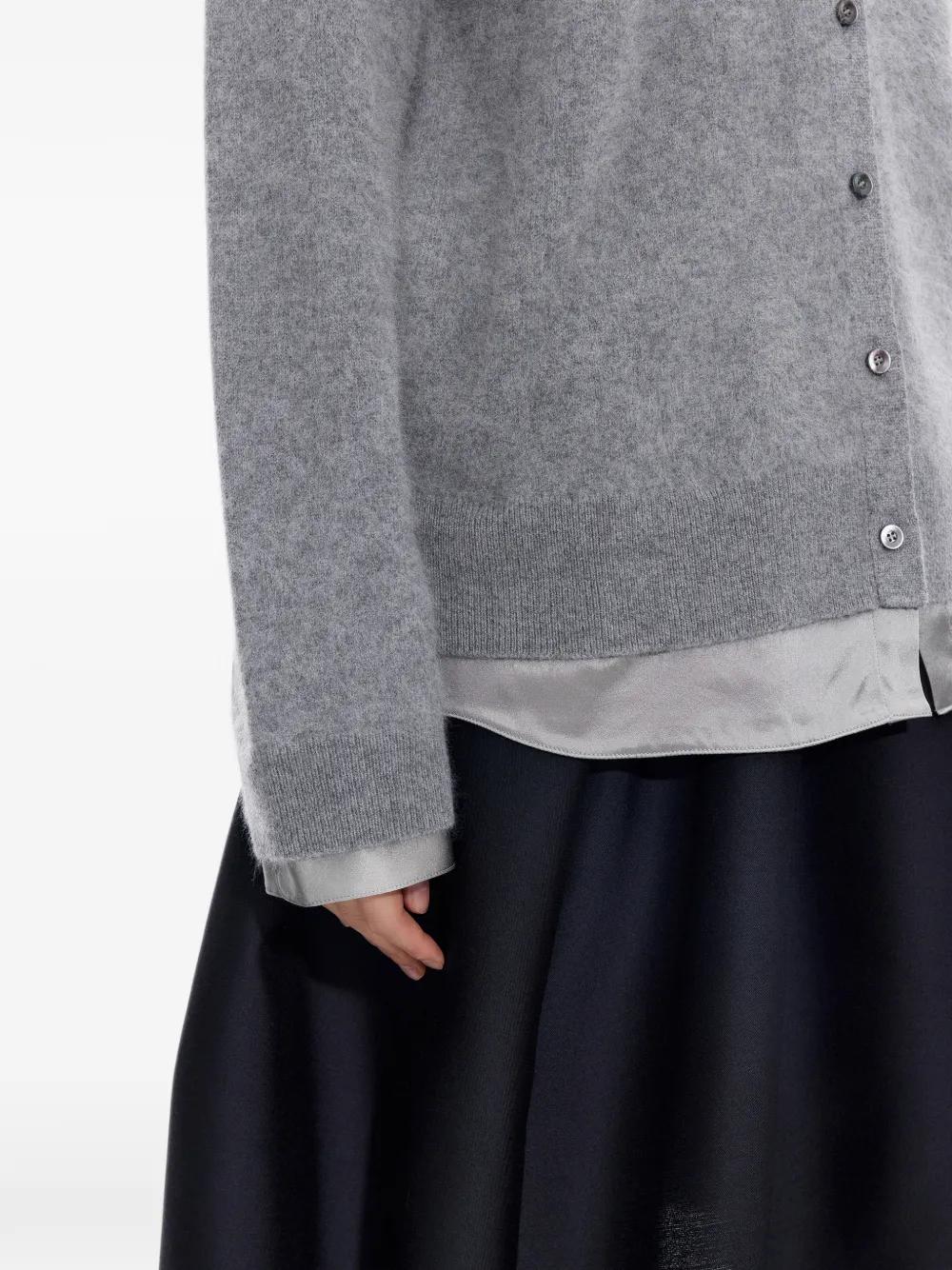 JNBY layered-effect button-up cardigan Grijs