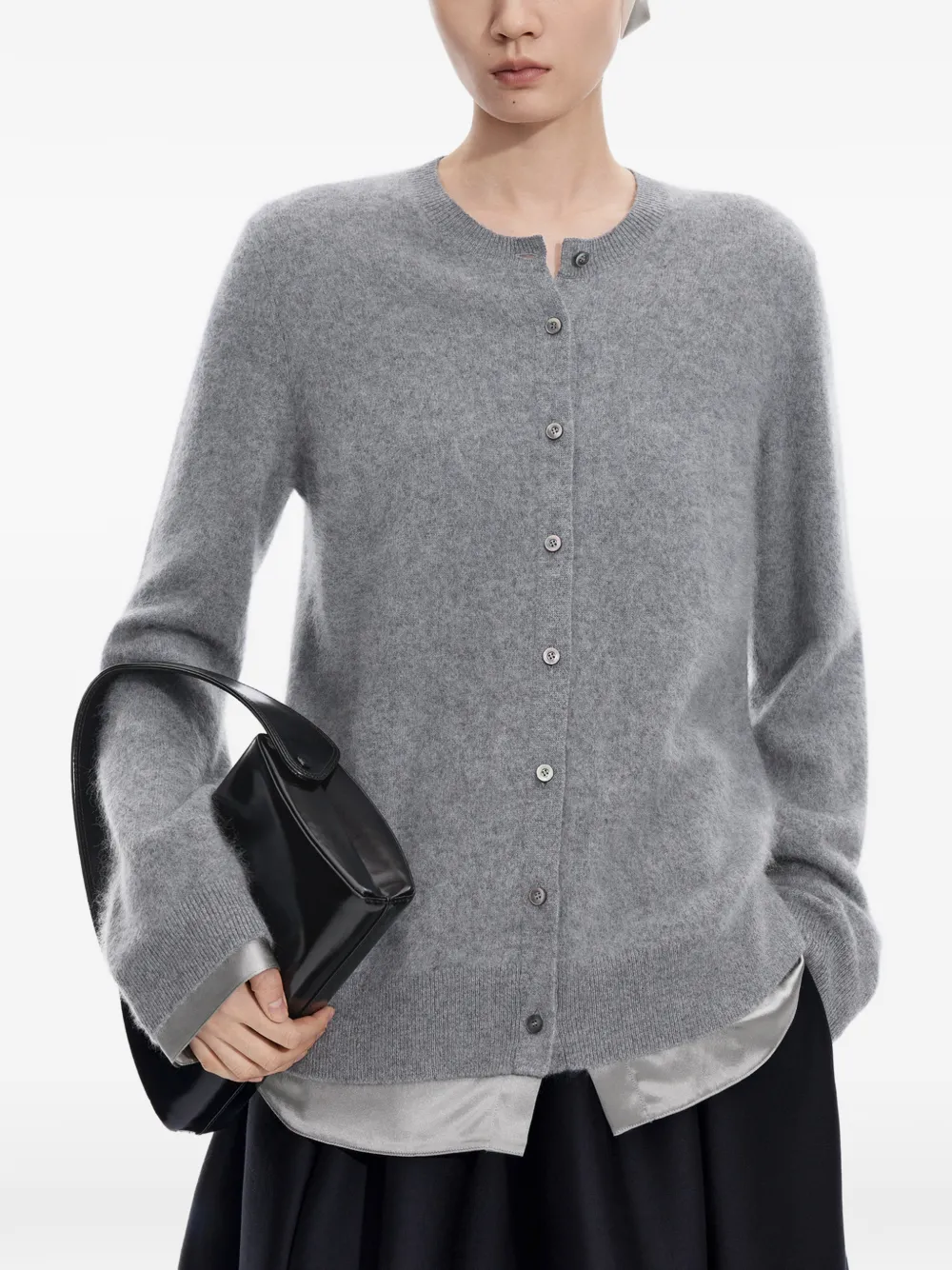 JNBY layered-effect button-up cardigan Grijs
