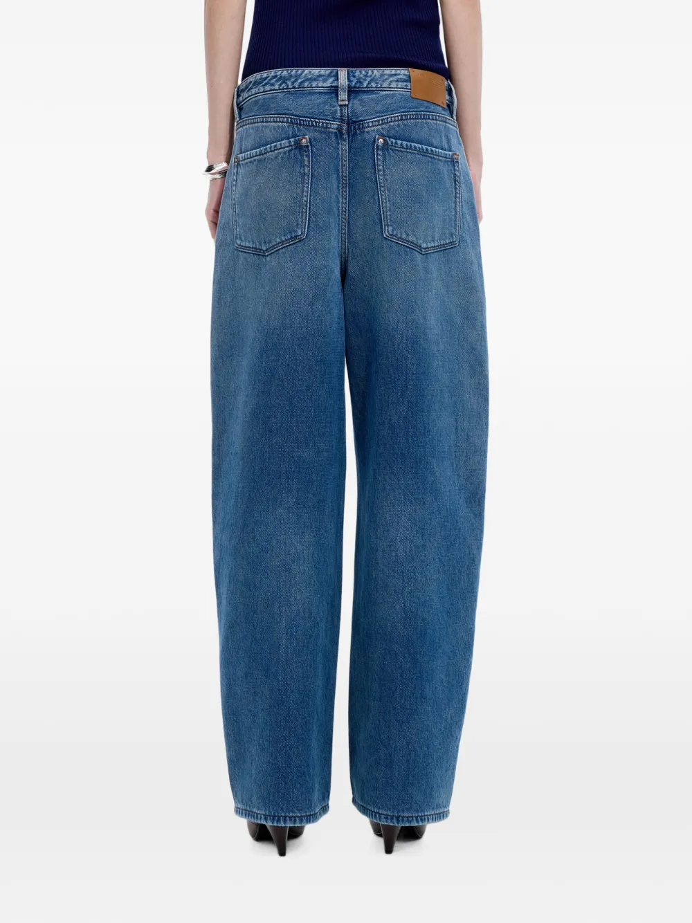 JNBY Jeans met gebogen pijpen en verwassen effect Blauw