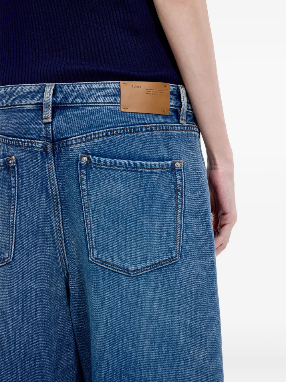 JNBY Jeans met gebogen pijpen en verwassen effect Blauw